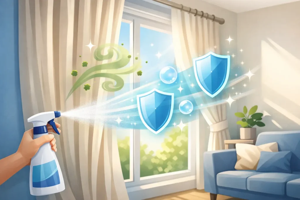 Residential Curtain Odor Treatment That Protects Fabric