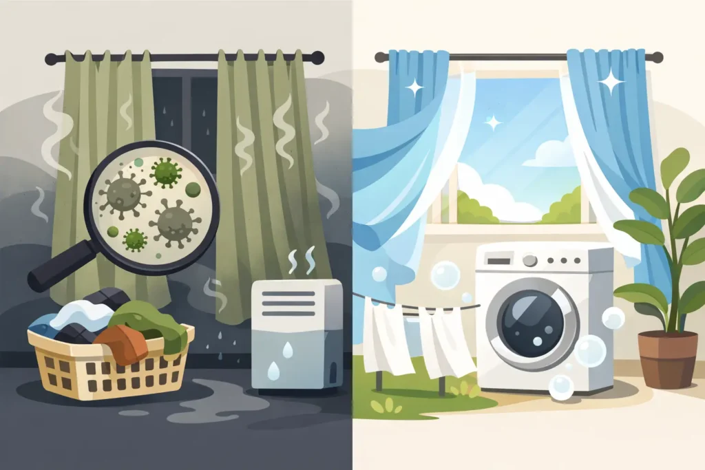 Why Do Curtains Smell Musty? Causes and Fixes