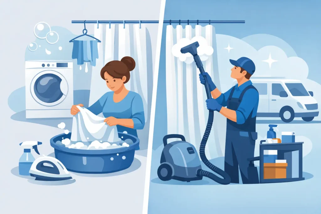 Curtain Washing vs Professional Cleaning