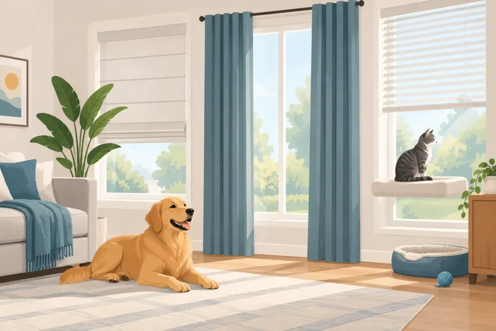 Best Window Treatments for Pets and Busy Homes