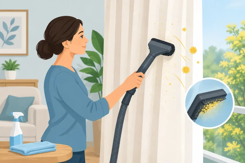 How to Remove Pollen From Curtains Safely